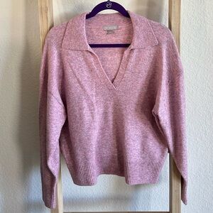 J. Crew Pink Collared Sweater- Size M- Worn Once